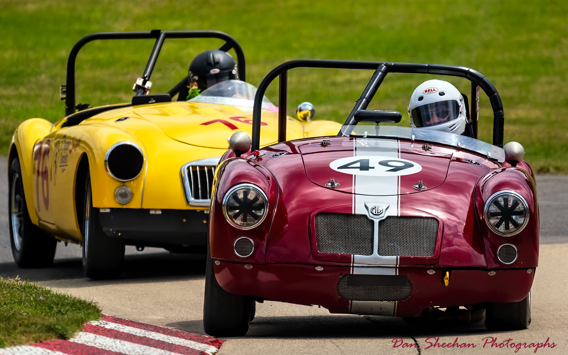 Dueling MG's at Waterford Hills in Michigan : Cars : Dan Sheehan Photographs - Fine Art Stock Photography